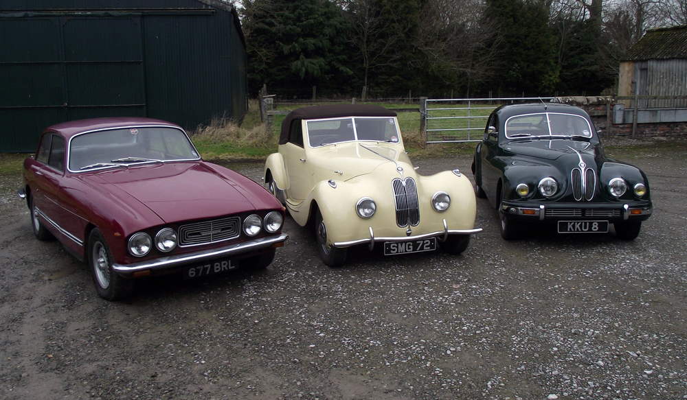 Three very shiny oldtimer cars