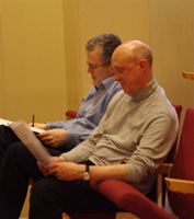 Judge and Ricardo go over the score.