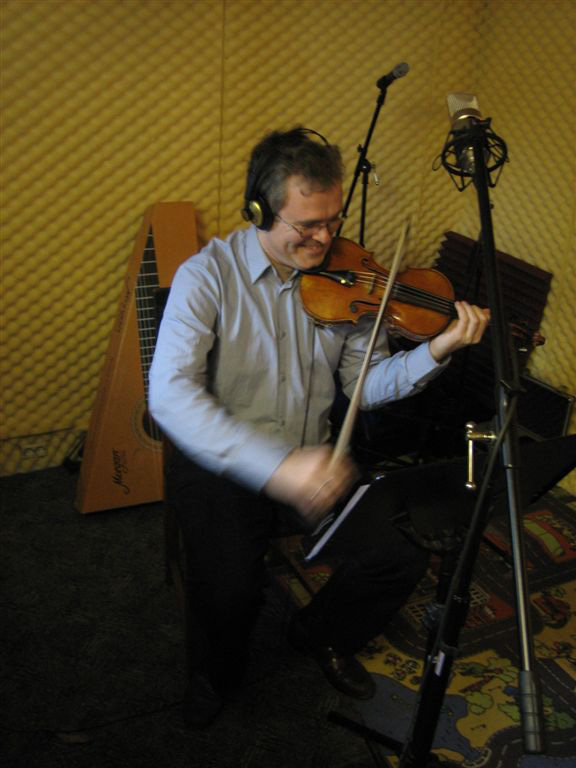 The Maestro at work. Ricardo Odriozola recording for �Orpheus�.